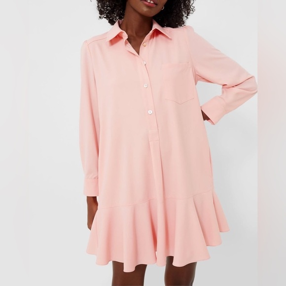 TUCKERNUCK Crepe Callahan Shirt Dress in Peach Size XL NWT - Picture 1 of 14